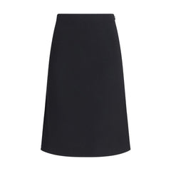 Fendi Black Wool Oves Aries Midi Skirt