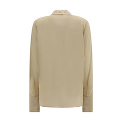 Fendi Beige Silk Dress Shirt