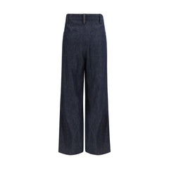 Brunello Cucinelli Blue Cotton Casual Pants