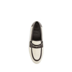 Brunello Cucinelli Beige Polyamide Slip-On Loafers