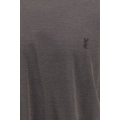 Saint Laurent Brown Silk T-Shirt