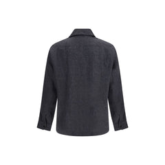Brunello Cucinelli Gray Linen Dress Shirt