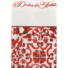 Dolce & Gabbana White Silk Pattern Shirt