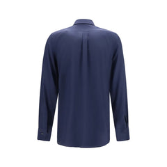 Dolce & Gabbana Blue Silk Dress Shirt