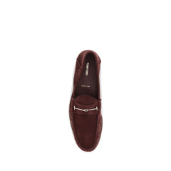 Tom Ford Bordeaux Calf Leather Bos Taurus Slip-On Loafers