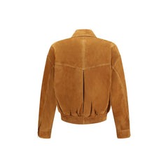 Versace Brown Lamb Ovis Aries Aries Leather Jacket