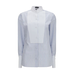 Tom Ford Blue Cotton Pattern Shirt