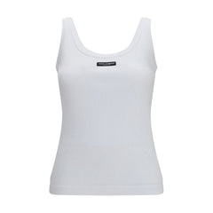 Dolce & Gabbana White Cotton Tank Tops