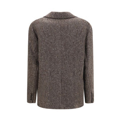 Brunello Cucinelli Brown Wool Oves Aries Biker Jacket