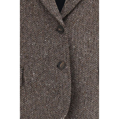 Brunello Cucinelli Brown Wool Oves Aries Biker Jacket