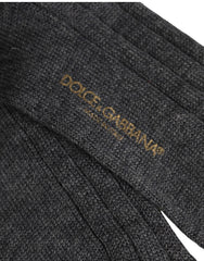 Dolce & Gabbana Gray Wool Blend Over The Calf Accessory Socks