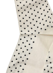 Dolce & Gabbana Off White Cotton Polka Dot Mid Calf Accessory Socks
