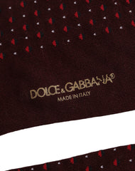 Dolce & Gabbana Burgundy Polka Dot Over The Calf Accessory Socks