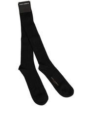 Dolce & Gabbana Black DG Logo Print Over The Calf Accessory Socks