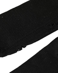 Dolce & Gabbana Black Cotton Distressed Mid Calf Accessory Socks