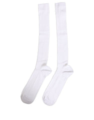 Dolce & Gabbana Men White Viscose Over The Calf Accessory Socks