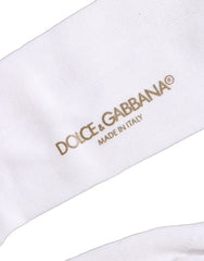 Dolce & Gabbana Men White Viscose Over The Calf Accessory Socks