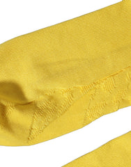 Dolce & Gabbana Men Yellow 100% Silk Mid Calf Accessory Socks