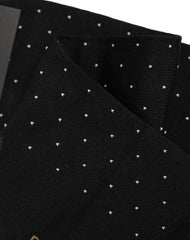 Dolce & Gabbana Men Black Cotton Polka Dot Mid Calf Accessory Socks
