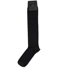Dolce & Gabbana Men Black Cotton Polka Dot Over The Calf Socks