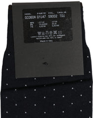 Dolce & Gabbana Men Black Cotton Polka Dot Over The Calf Socks
