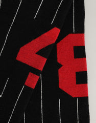 Dolce & Gabbana Men Black Pinstripe Logo Knee High Accessory Socks