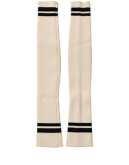 Dolce & Gabbana Cream Wool Thigh High Leg Warmer Accessory Socks