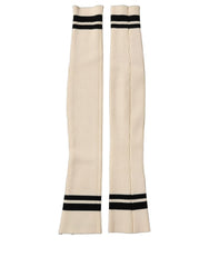 Dolce & Gabbana Cream Wool Thigh High Leg Warmer Accessory Socks