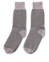 Dolce & Gabbana Charcoal Grey Logo Mid Calf Women Accessory Socks