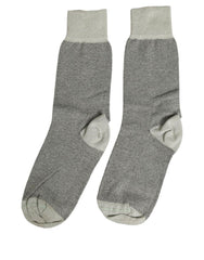Dolce & Gabbana Charcoal Grey Logo Mid Calf Women Accessory Socks