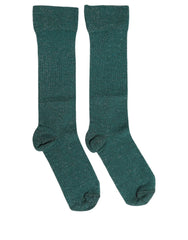 Dolce & Gabbana Dark Green Viscose Logo Mid Calf Accessory Socks