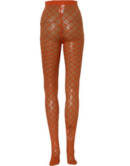 Dolce & Gabbana Orange Nylon Fishnet Pantyhose Stockings Socks