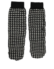 Dolce & Gabbana Black White Houndstooth Ankle Length Socks
