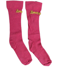 Dolce & Gabbana Pink Embroidered Cotton Mid Calf Accessory Socks