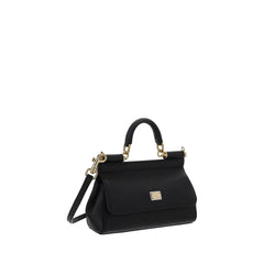 Dolce & Gabbana Black Calf Leather Bos Taurus Handbag