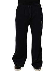 Dolce & Gabbana Dark Blue Relaxed Wide Leg Men Jogger Pants