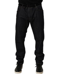 Dolce & Gabbana Dark Gray Cotton Slim Fit Men Denim Jeans