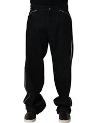 Dolce & Gabbana Black Cotton Stretch Straight Men Denim Jeans