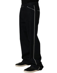 Dolce & Gabbana Black Cotton Stretch Straight Men Denim Jeans