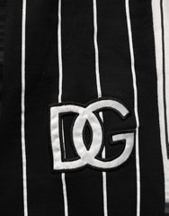 Dolce & Gabbana Black Striped DG Patch Men Sweatpants Pants