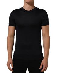 Dolce & Gabbana Blue Cotton Crew Neck Short Sleeve T-shirt