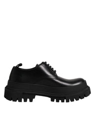 Dolce & Gabbana Black Leather Hi-Trekking Derby Shoes