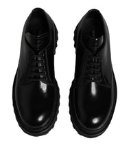 Dolce & Gabbana Black Calf Leather Hi-Trekking Derby Shoes