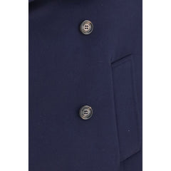 Brunello Cucinelli Blue Wool Oves Aries Coat