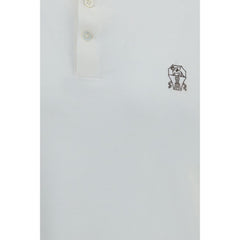 Brunello Cucinelli White Cotton Polo Shirt