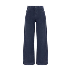 The Row Blue Cotton Casual Pants
