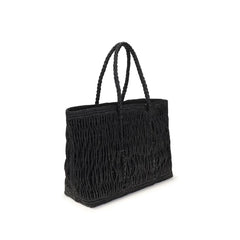 The Row Black Raffia Shoulder Bag