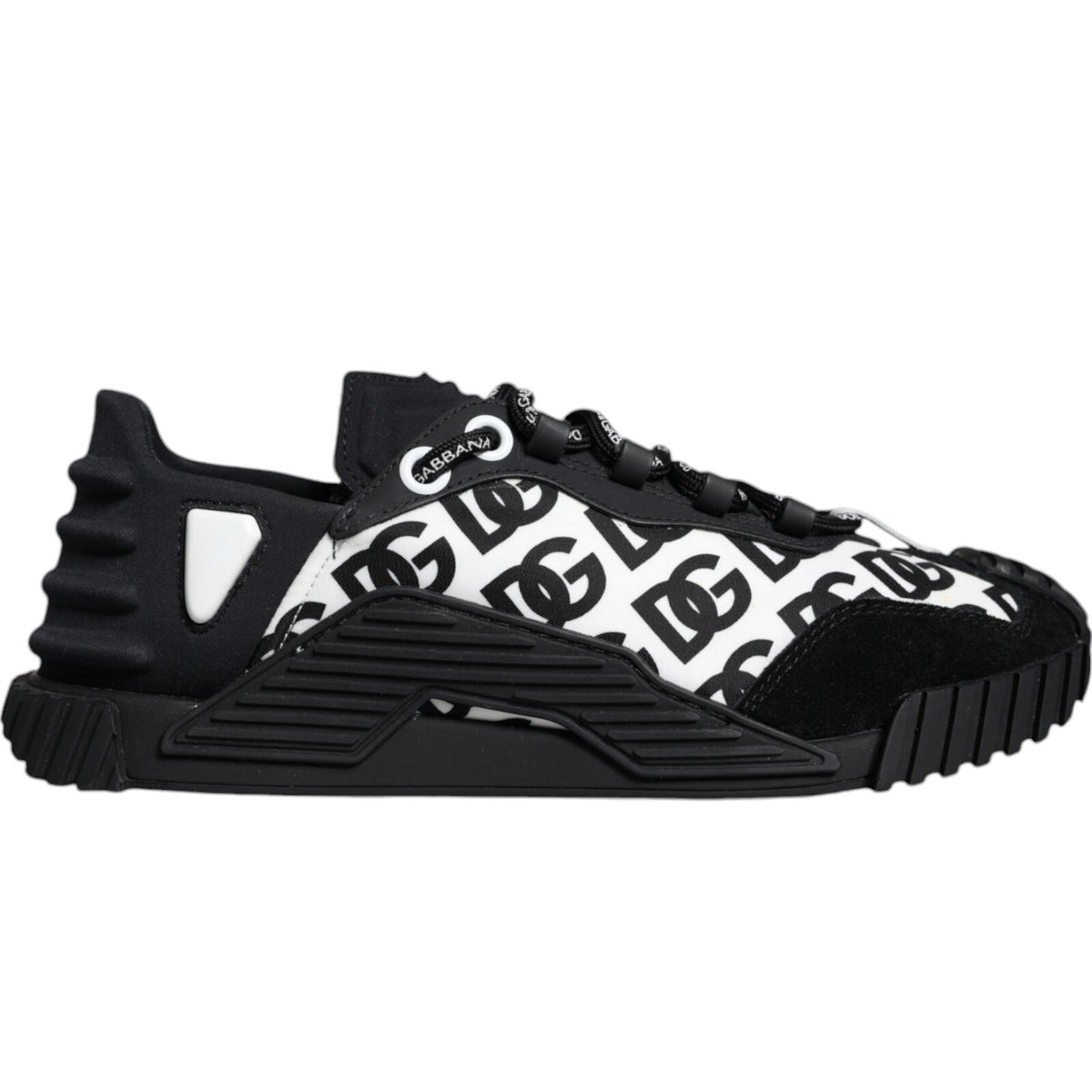 Dolce & Gabbana Black Logo Lace Up Low Top NS1 Sneakers Shoes