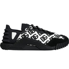 Dolce & Gabbana Black Logo Lace Up Low Top NS1 Sneakers Shoes