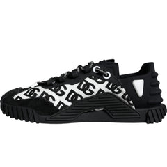 Dolce & Gabbana Black Logo Lace Up Low Top NS1 Sneakers Shoes